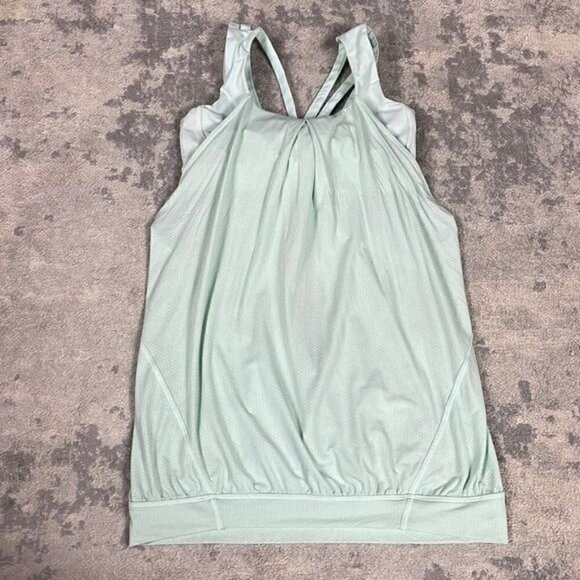 Lululemon Nouveau Limits Tank Top Sports Bra Sea Mist Teal Aqua Mint Yoga Sz 4 - Picture 6 of 13